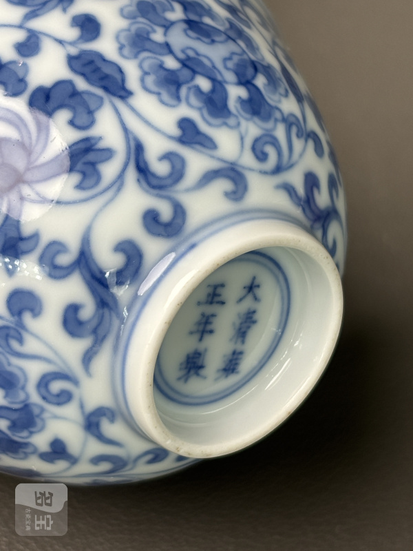 清雍正 青花缠枝宝相花纹杯一对 - 图8